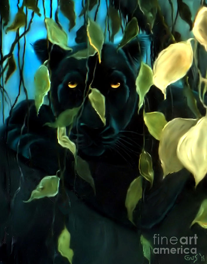 Black Panther Painting by Nick Gustafson