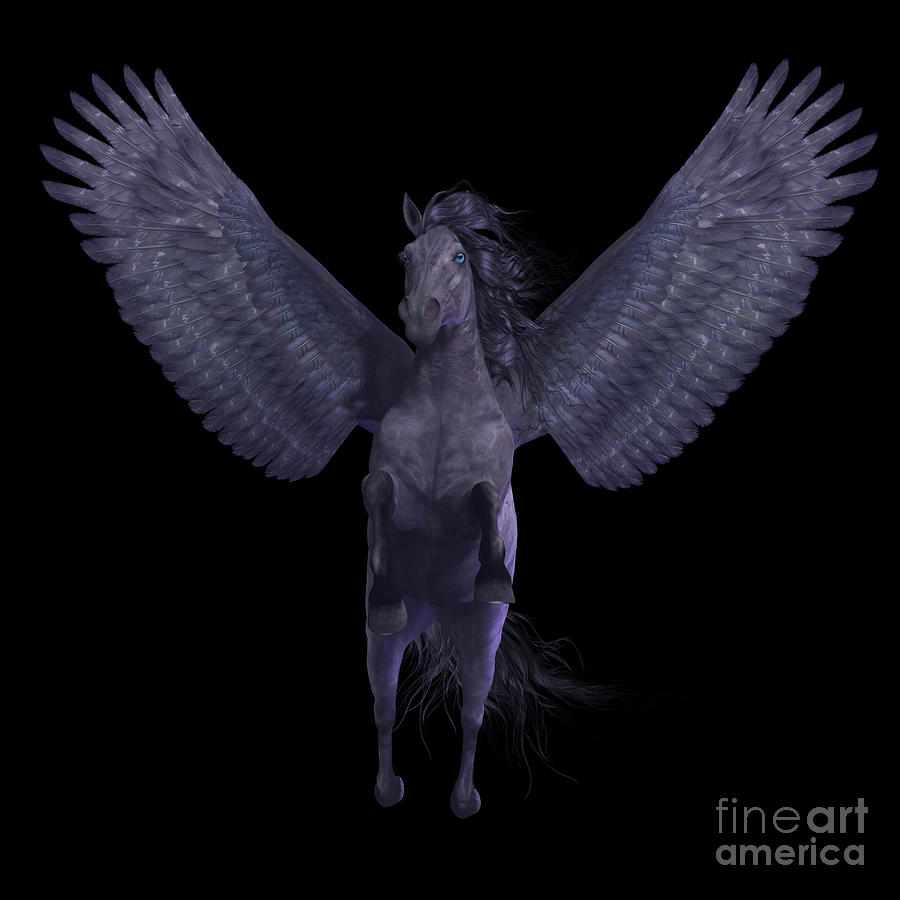 Black Pegasus on Black Painting by Corey Ford