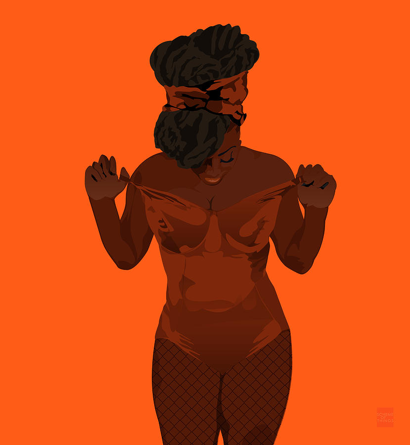 Black Pinup Digital Art by Scheme Of Things Graphics