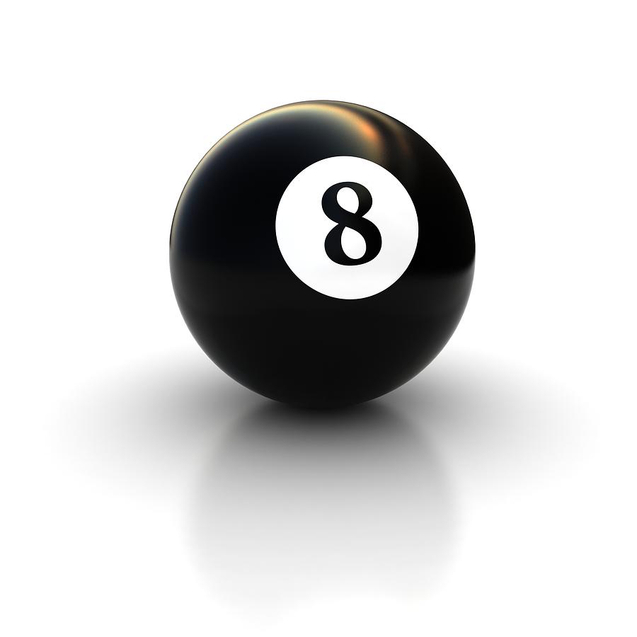 Black Pool Billiard Ball Number 8 Digital Art by Mr Sizsus