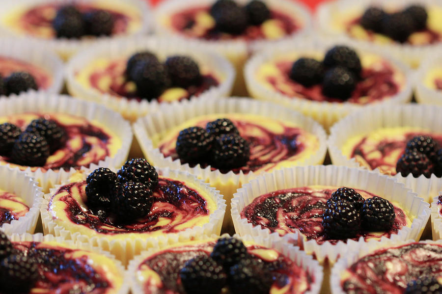 Black Raspberry Cupcakes Photograph by Lori Deiter