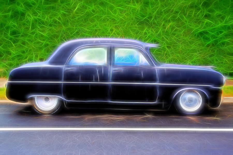 Black Retro Car on Road Photograph by John Williams