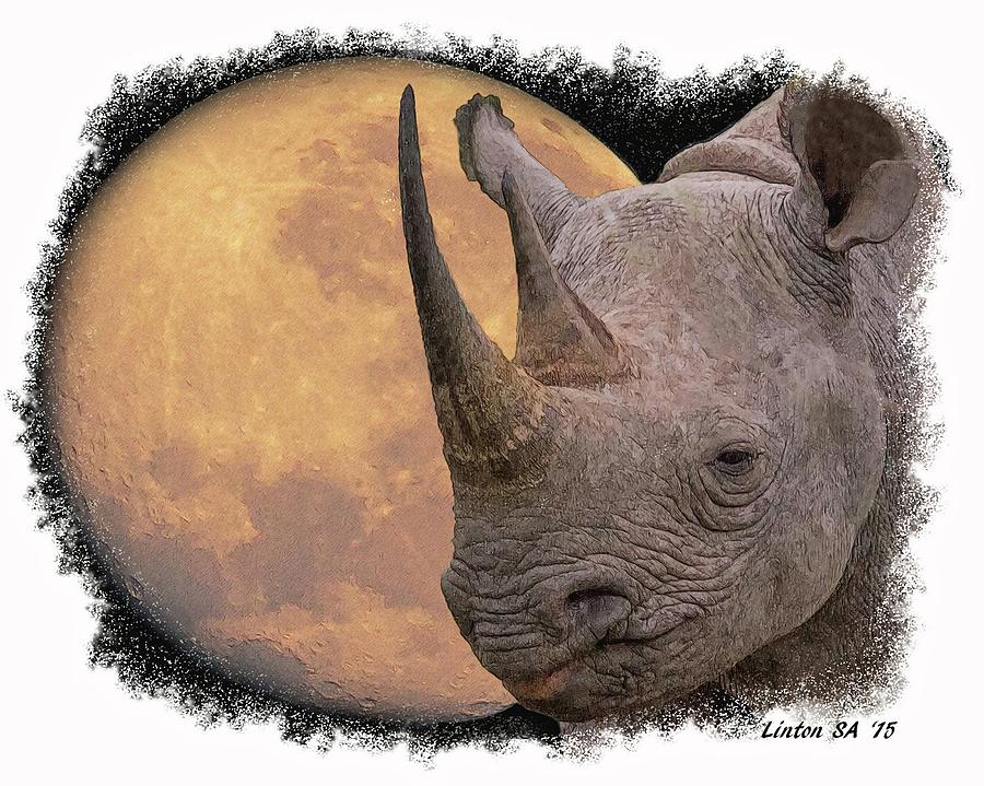 Black Rhinoceros Digital Art by Larry Linton