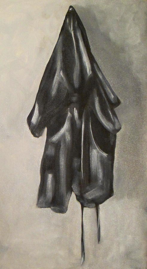 Black And White Painting - Black robe by Patricia Cleasby