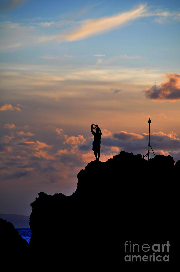 Black Rock Silhouette Diver Photograph by Kelly Wade