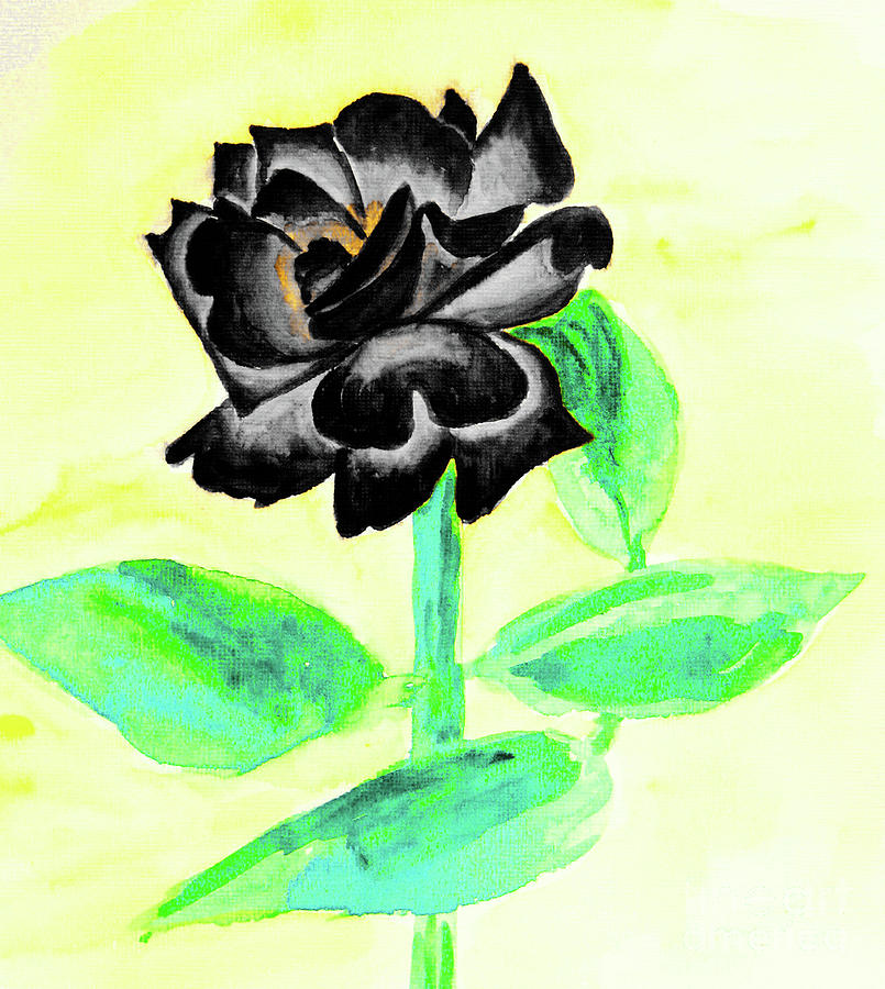 Black rose, painting Painting by Irina Afonskaya