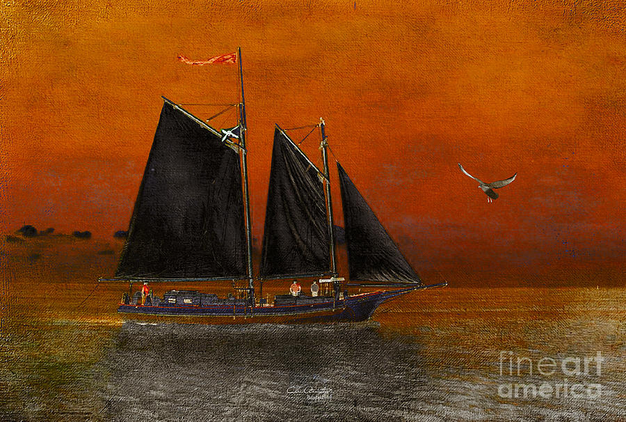 Black Sails in the Sunset Digital Art by Chris Armytage