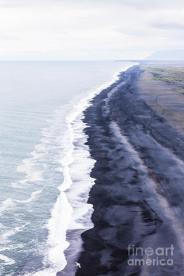 Nature Photograph - Black Sand Beach in Iceland by Agusta Gudrun  Olafsdottir