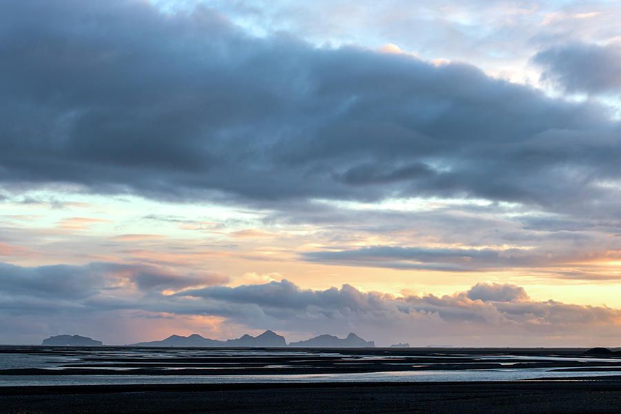 Black Sand Sunset Iceland Photograph by Brad Scott