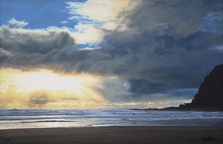 Sunset Painting - Black Sands by Brian Moore