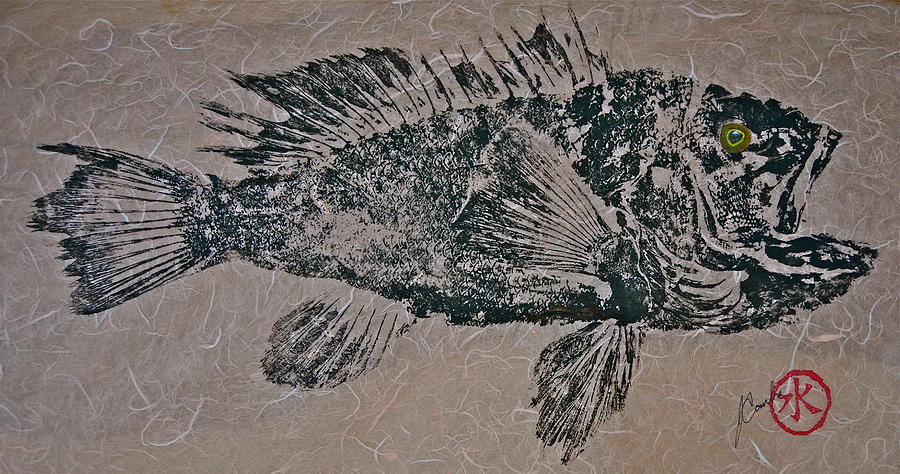 Black Sea Bass - Grouper - Rockfish Mixed Media by Jeffrey Canha