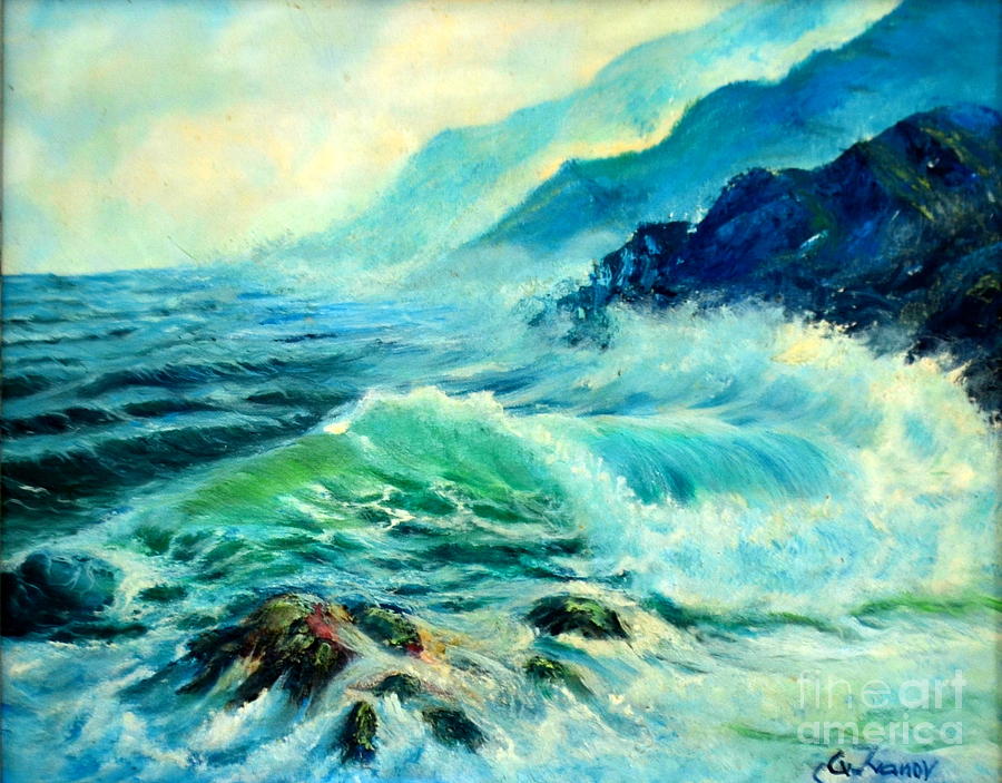 seascape,Black Sea in action Painting by Cvetko Ivanov - Pixels