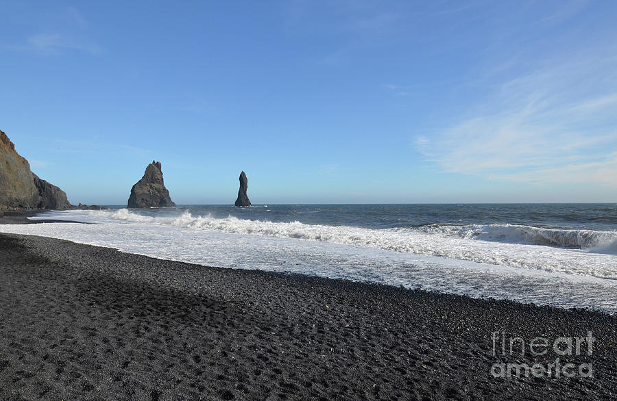 Black Sea Stacks Off of Reynisfjara Beach in Iceland Photograph by DejaVu Designs
