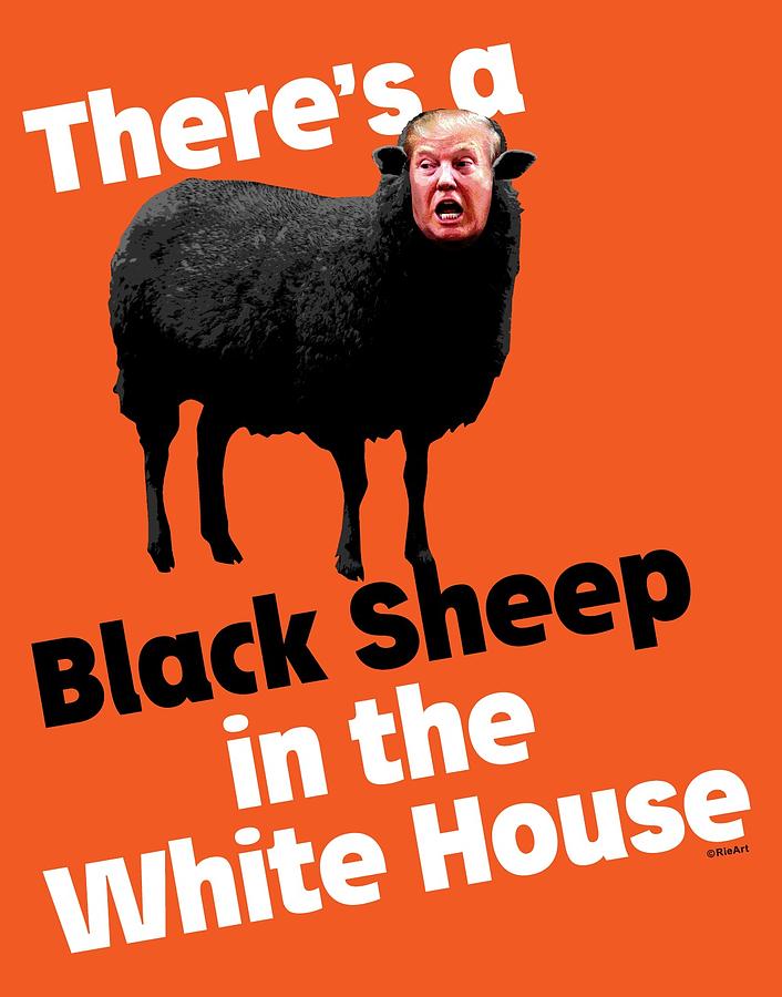 Donald Trump Digital Art - Black Sheep by Carolyn Rie