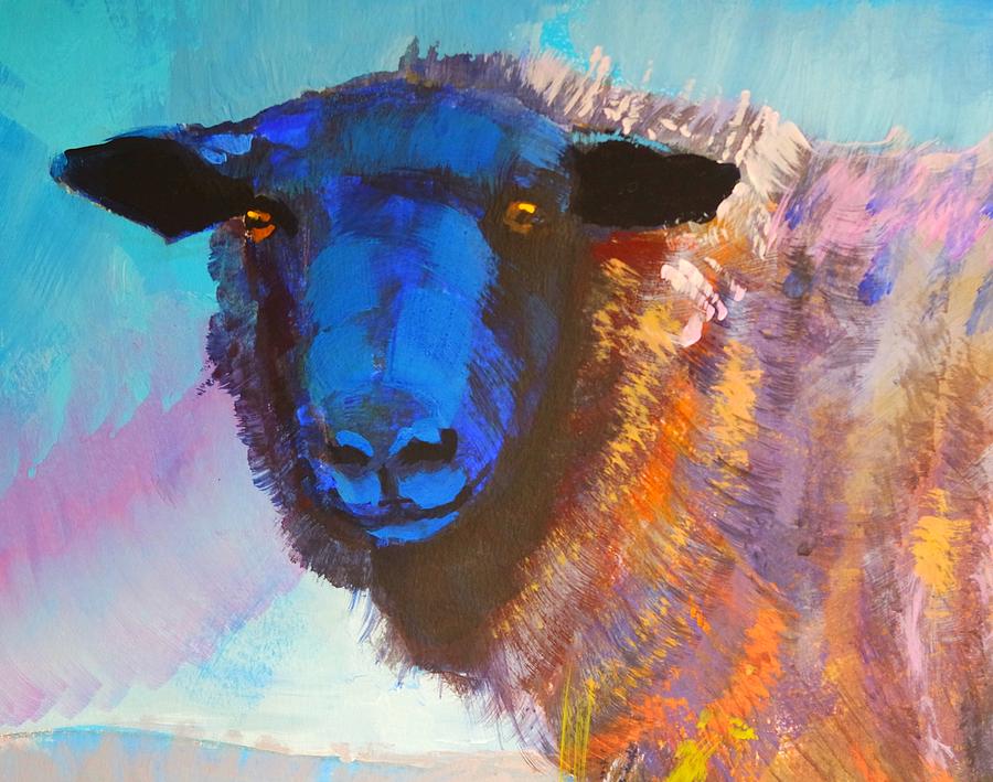 Black sheep with staring eyes Mixed Media by Mike Jory