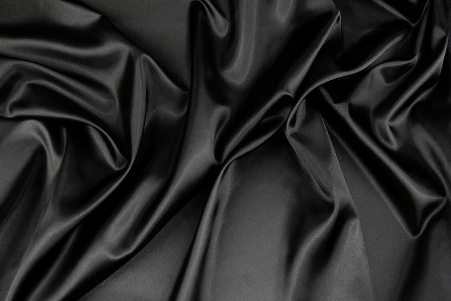 Black silk fabric Photograph by Les Cunliffe