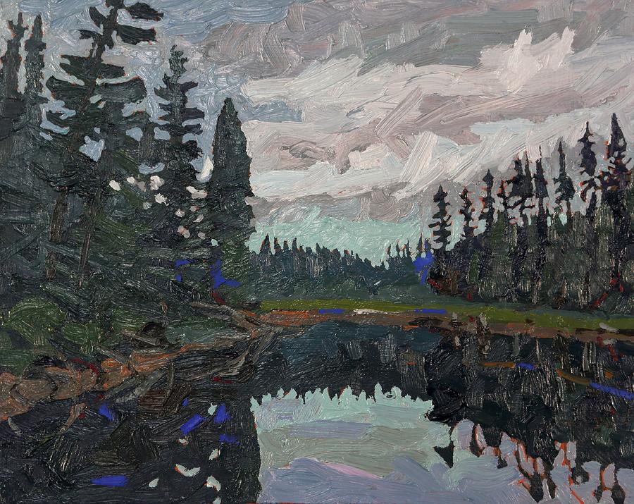 Black Spruce Sentinels Painting by Phil Chadwick