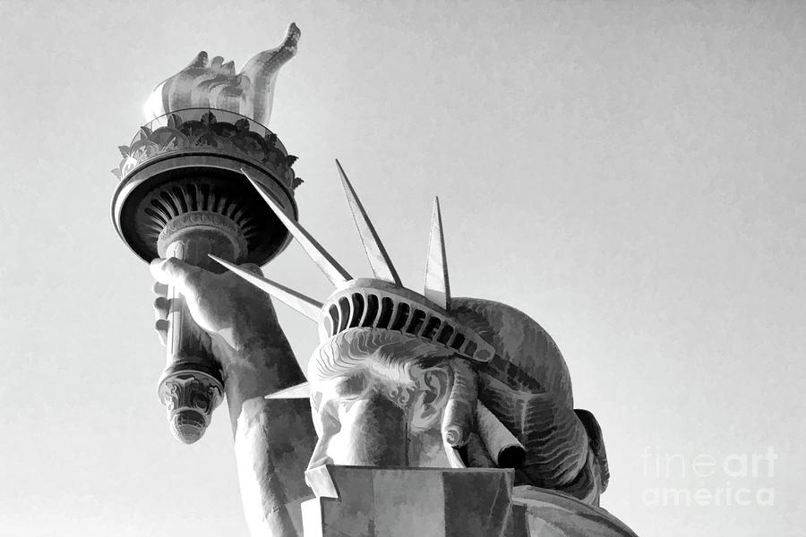 Black Statue of Liberty Up Close  Photograph by Chuck Kuhn