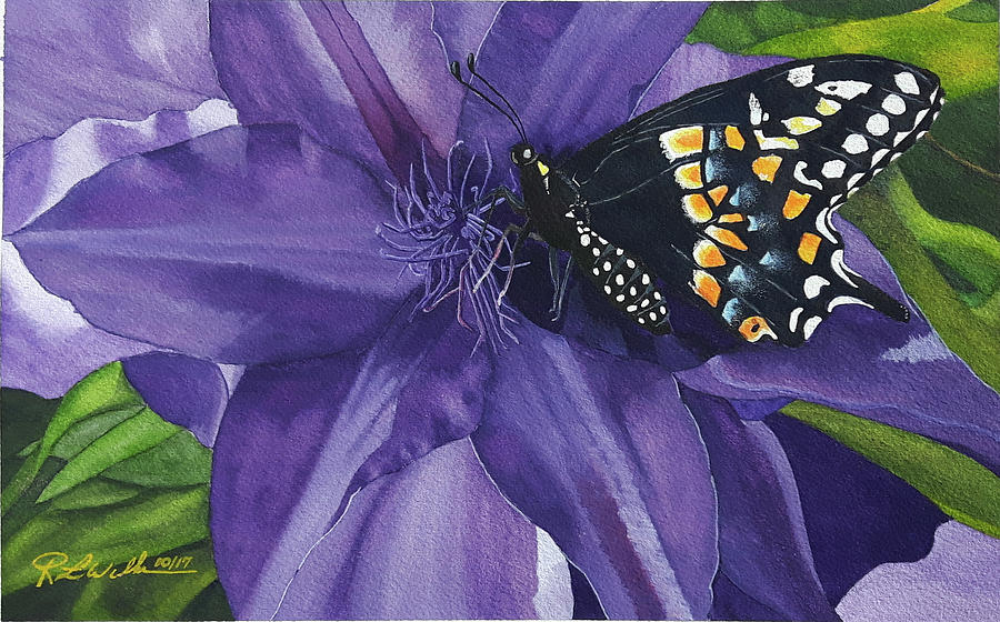 Black Swallow Tail Painting by Ronald Wilkie
