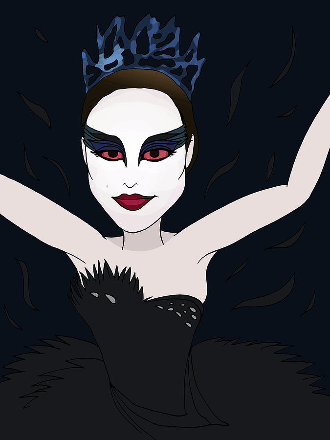 Black Swan Nina Drawing by Brian Cattapan - Pixels