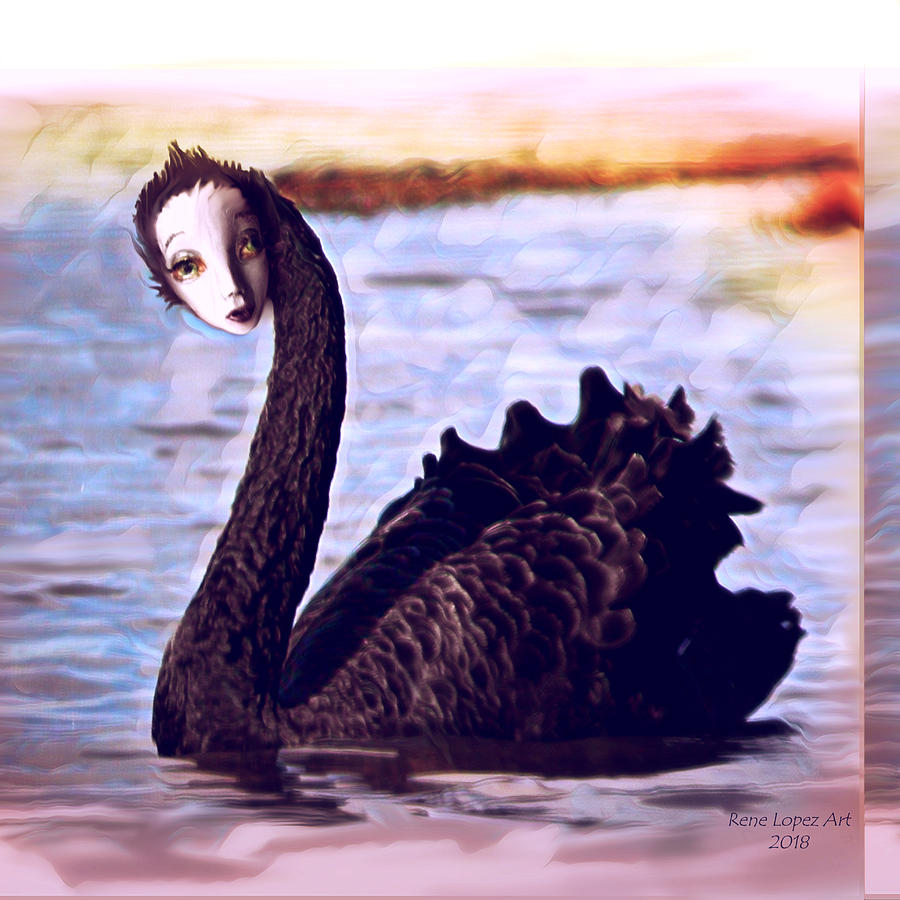 Black Swan Digital Art by Rene Lopez - Fine Art America