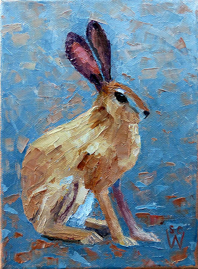 Black-tailed Jackrabbit Painting by Susan Woodward