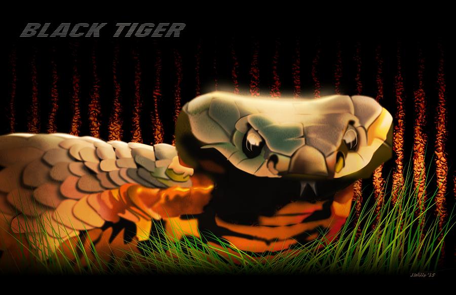 Black Tiger Snake Digital Art by John Wills