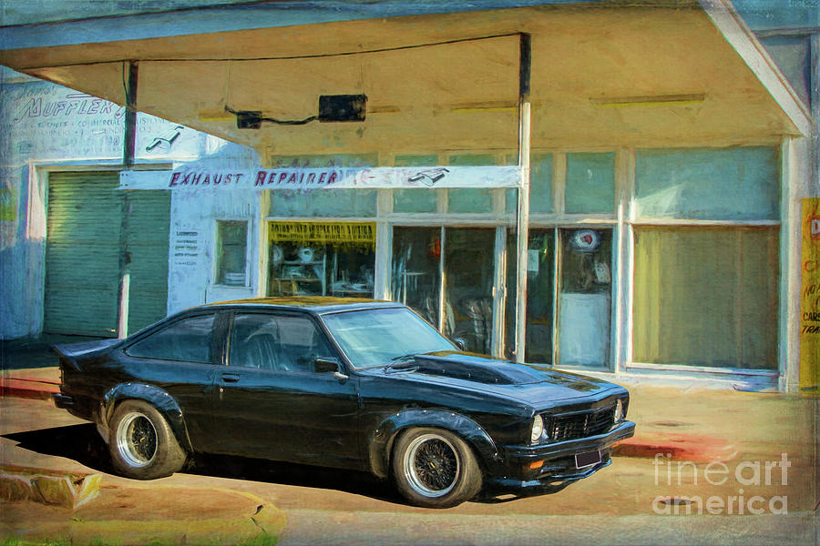 Black Torana SS Hatchback at Cootamundra Auto Port Digital Art by Stuart Row