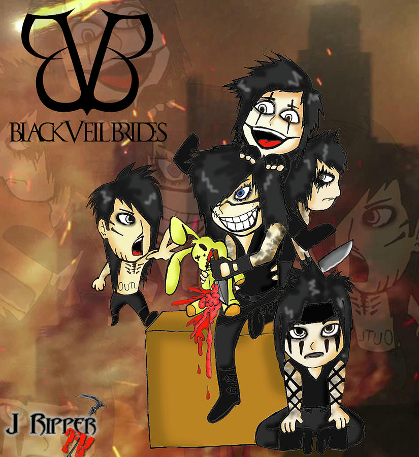 Black Veil Brides Drawing - Black Veil Brides Anime Version by Jogim Decilos