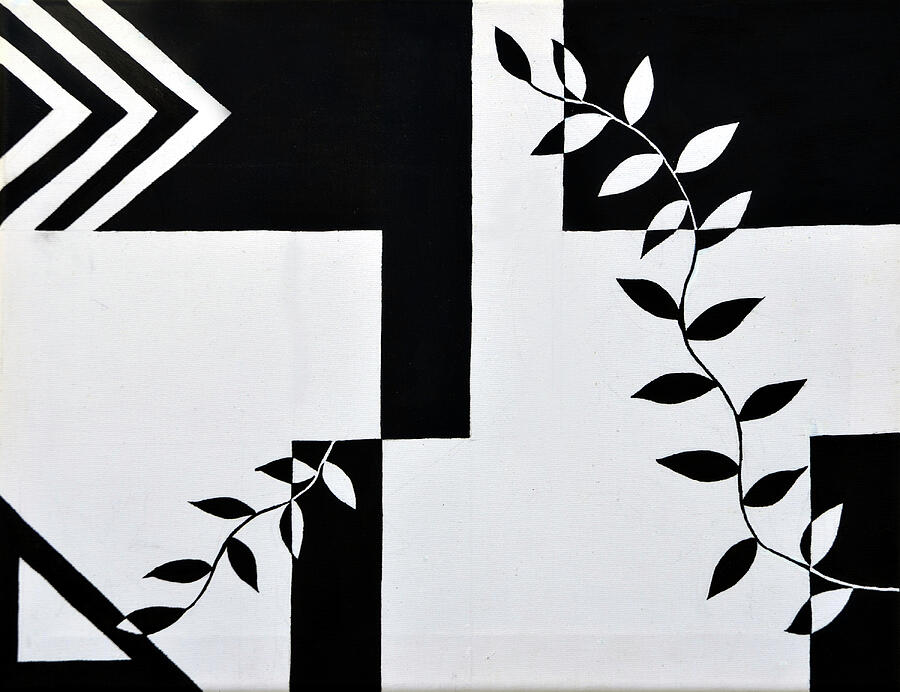 Black And White Painting - Black Vs White by Farah Faizal