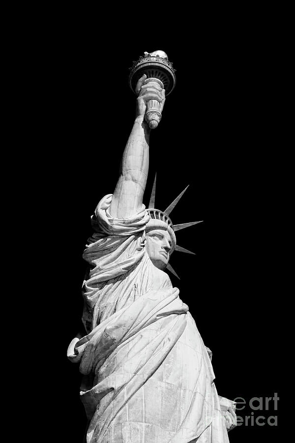 Black W Statue of Liberty  Photograph by Chuck Kuhn