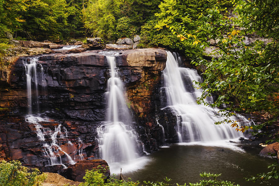 Black Water Falls in West Virginia in early autumn Photograph by Vishwanath Bhat