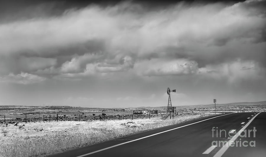 Black Whit Road West USA Photograph by Chuck Kuhn