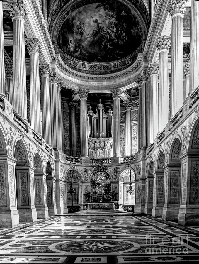 Paris Photograph - Black White 1700s Interior Architecture Versailles  by Chuck Kuhn