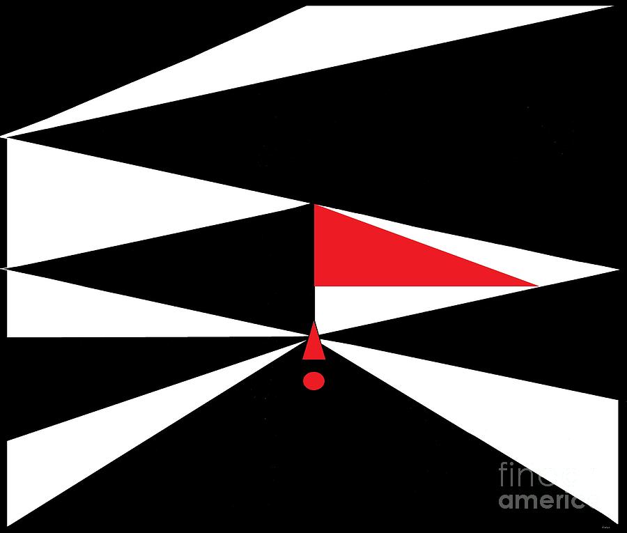 Black White and Red Triangles Painting by Eloise Schneider Mote