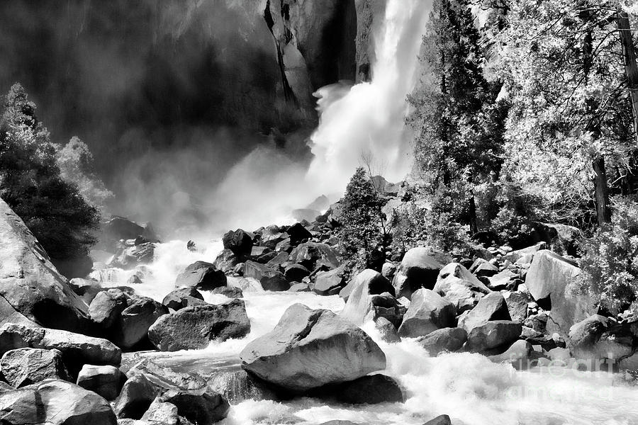 Black White Falls River Stream  Photograph by Chuck Kuhn