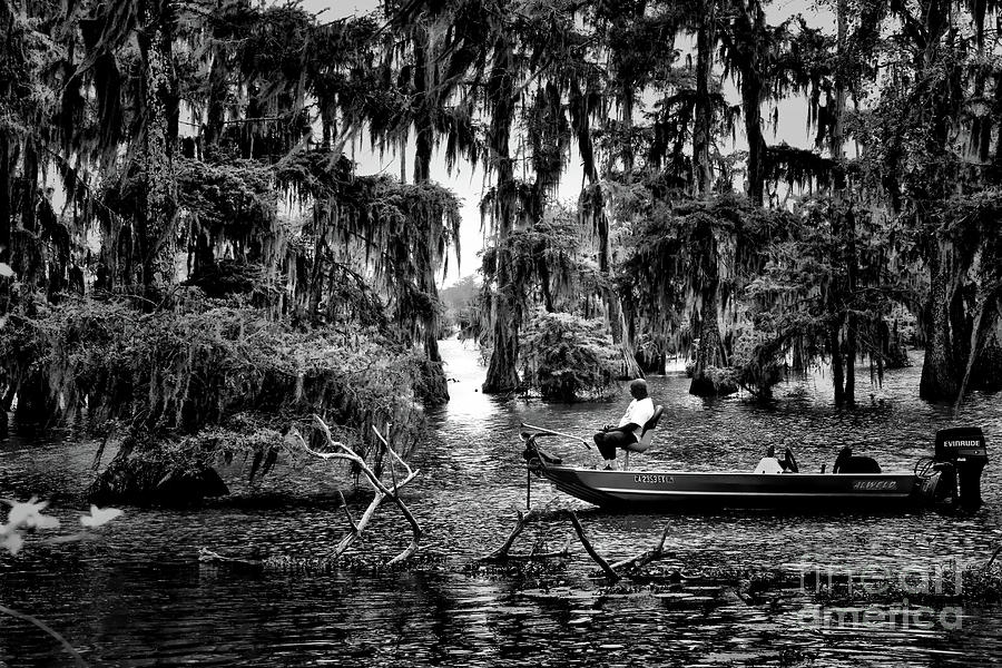 Black White Fisherman Swamps  Photograph by Chuck Kuhn