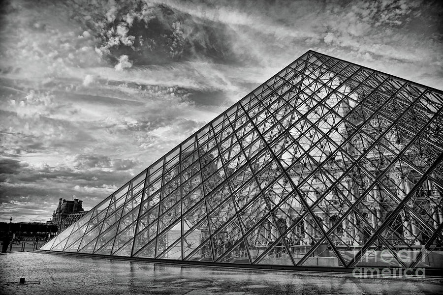 Black White Louvre Paris I Photograph by Chuck Kuhn