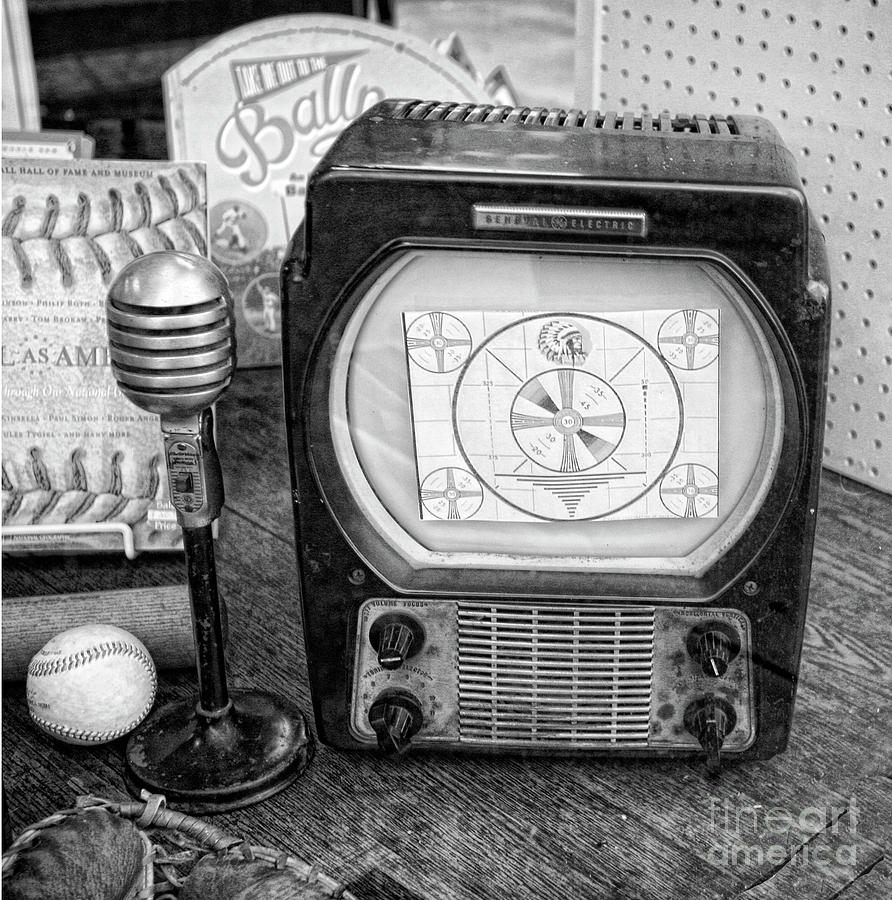 Black White Old Timers TV Baseball  Photograph by Chuck Kuhn