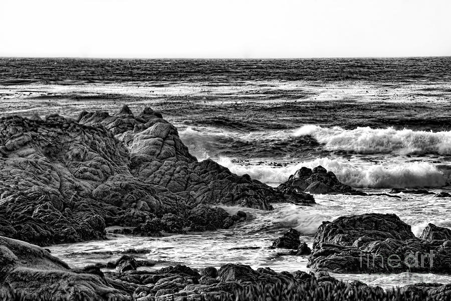 Black White Pacific Ocean Waves  Photograph by Chuck Kuhn