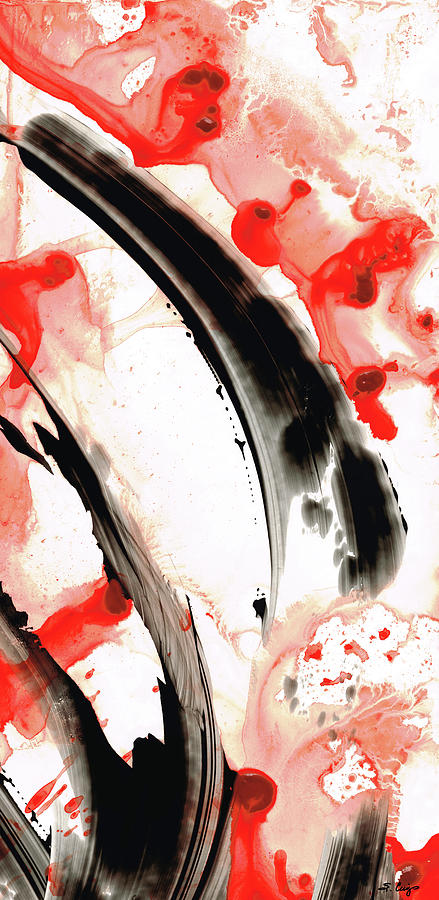 Black White Red Art - Tango 3 - Sharon Cummings Painting by Sharon Cummings