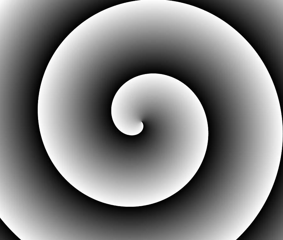 Black White Spiral Digital Art