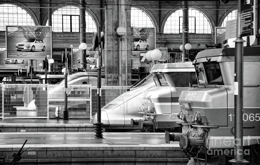 Black White Ticket to Ride French Train Station  Photograph by Chuck Kuhn