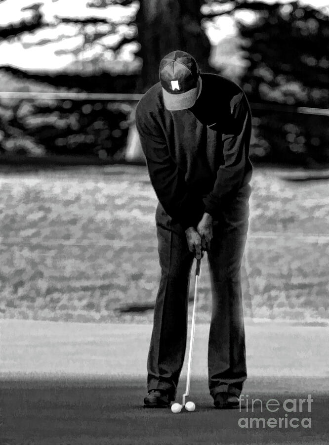 Black White Tiger Woods  Photograph by Chuck Kuhn