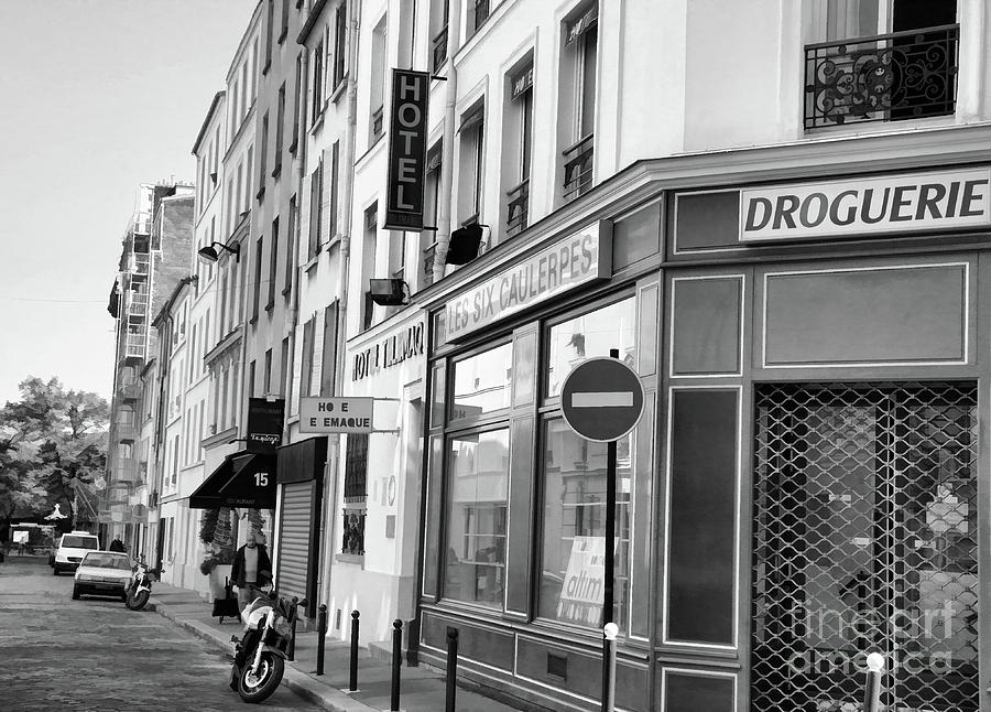 Black White Typical Corner Retail Paris  Photograph by Chuck Kuhn