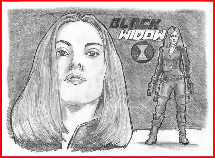 Black Widow Drawing by Chris DelVecchio