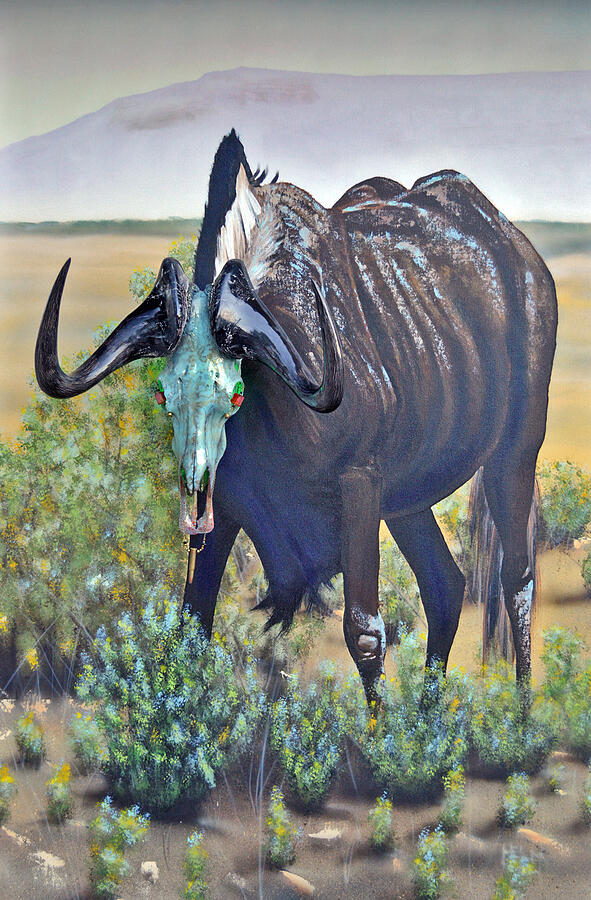Black Wildebeest Painting by Mayhem Mediums