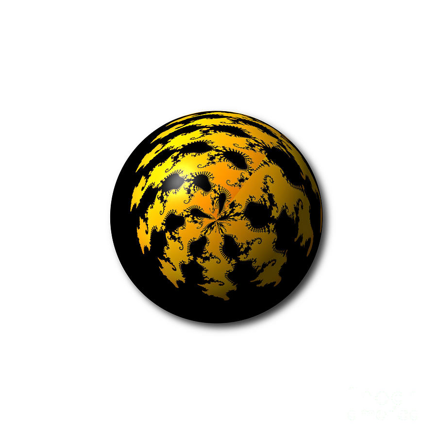 Black Yellow Abstract Globe Digital Art by Henrik Lehnerer