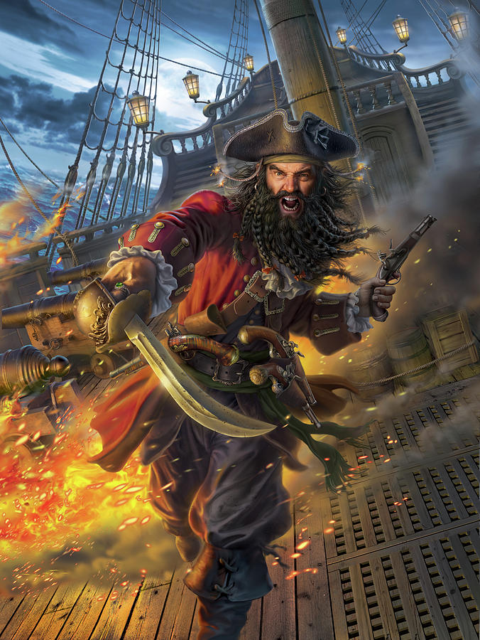 Blackbeard Digital Art by Mark Fredrickson | Pixels