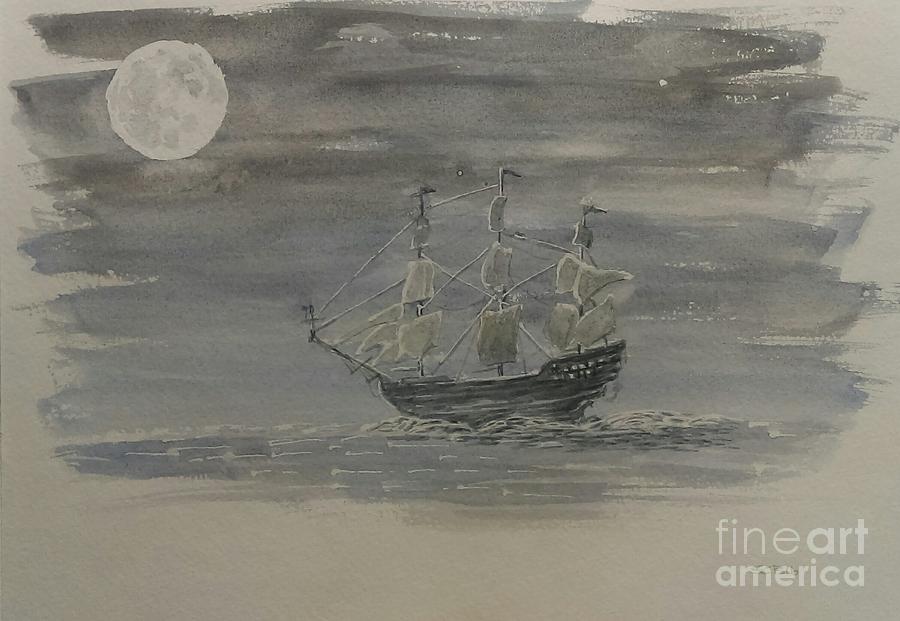 Blackbeards ship Painting by Stacy C Bottoms